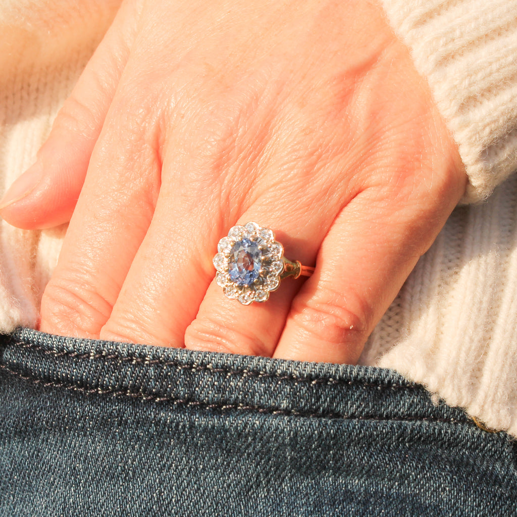unheated Ceylon sapphire ring