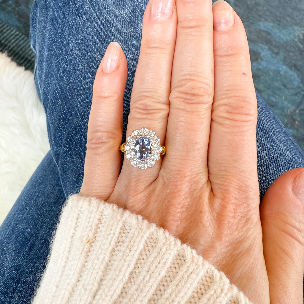 unheated Ceylon sapphire ring