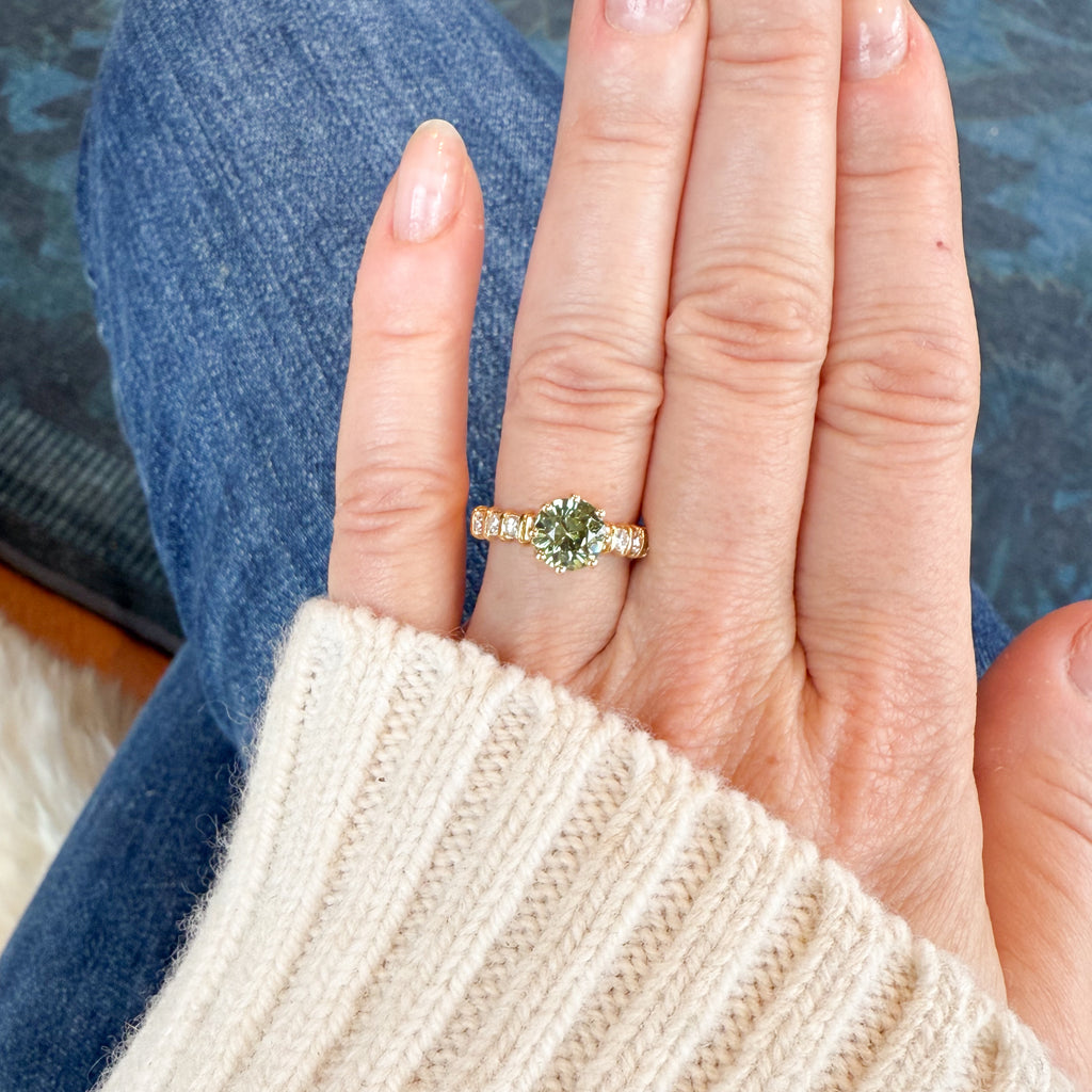 unheated green sapphire ring 