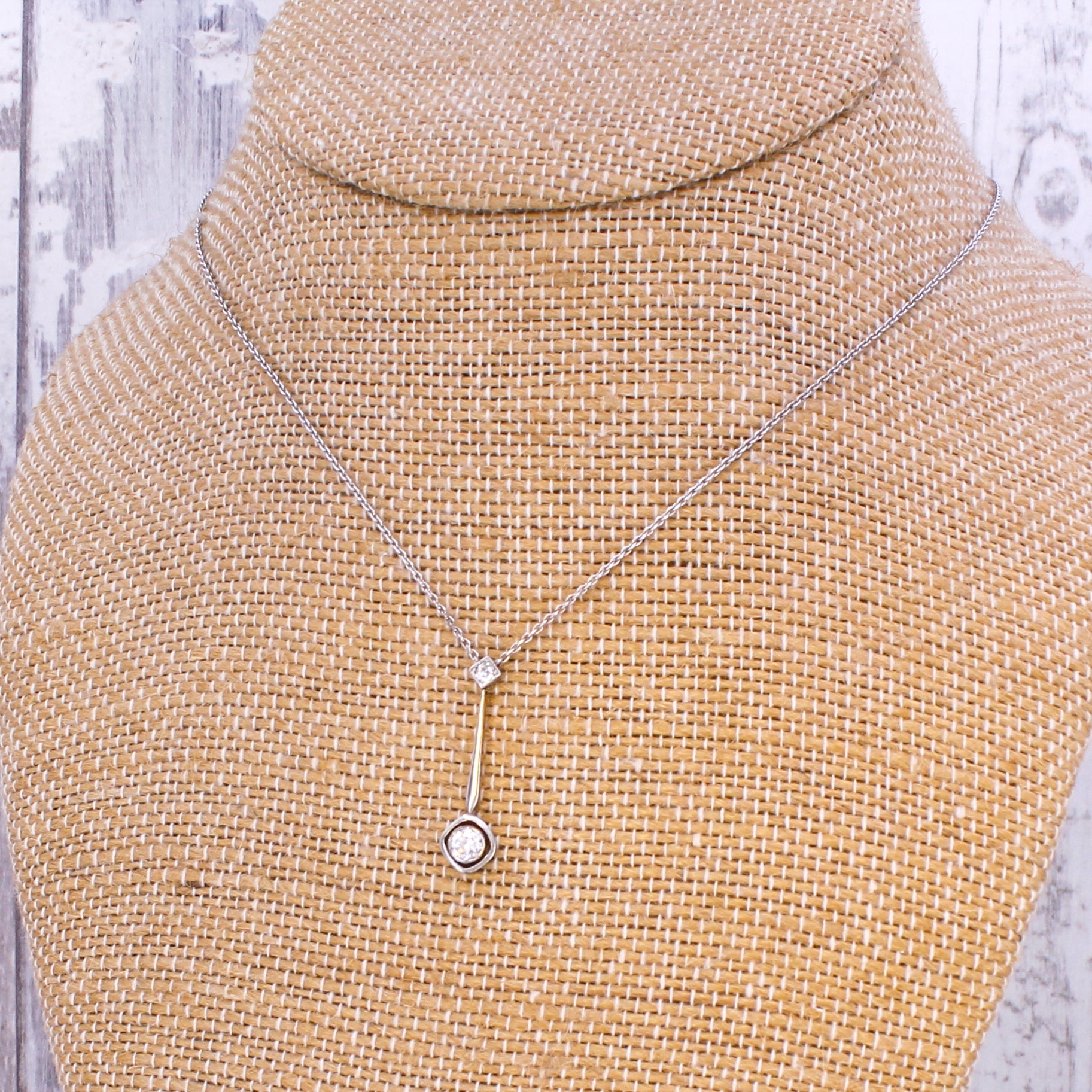 Vintage 0.30 Carat Old Cut Diamond Pendant, circa 1930