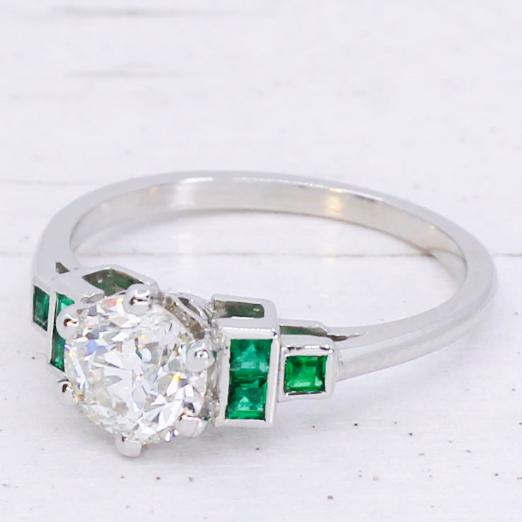 diamond and emerald engagement ring 