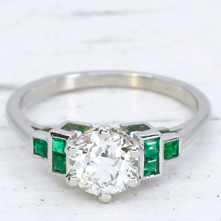 diamond and emerald engagement ring 
