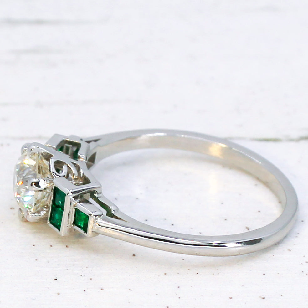 diamond and emerald engagement ring 