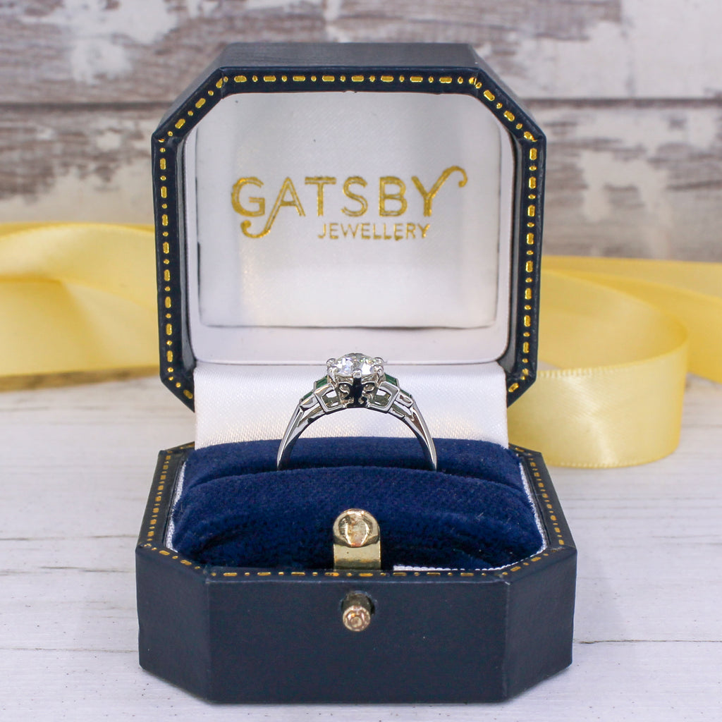 diamond and emerald engagement ring 