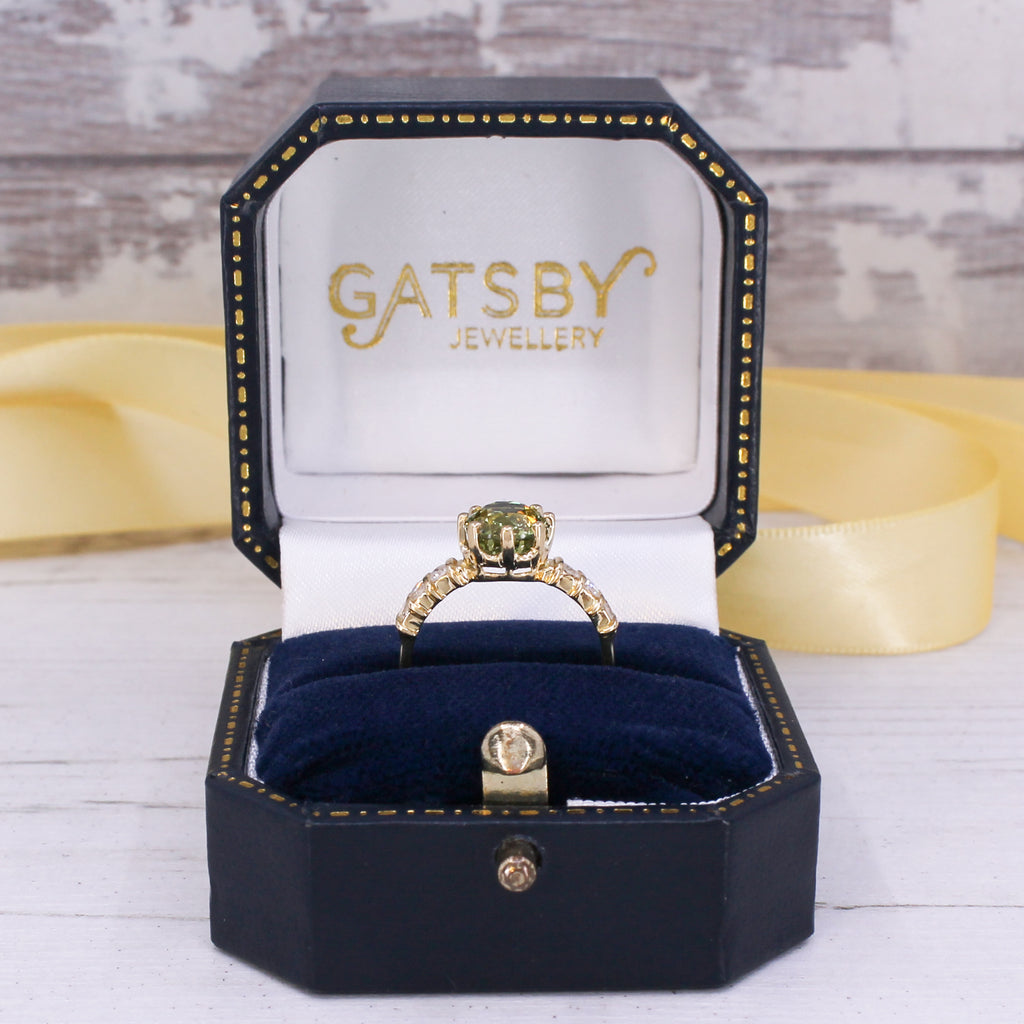 unheated green sapphire ring 