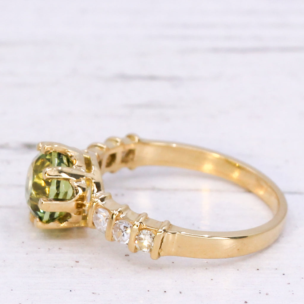 unheated green sapphire ring 