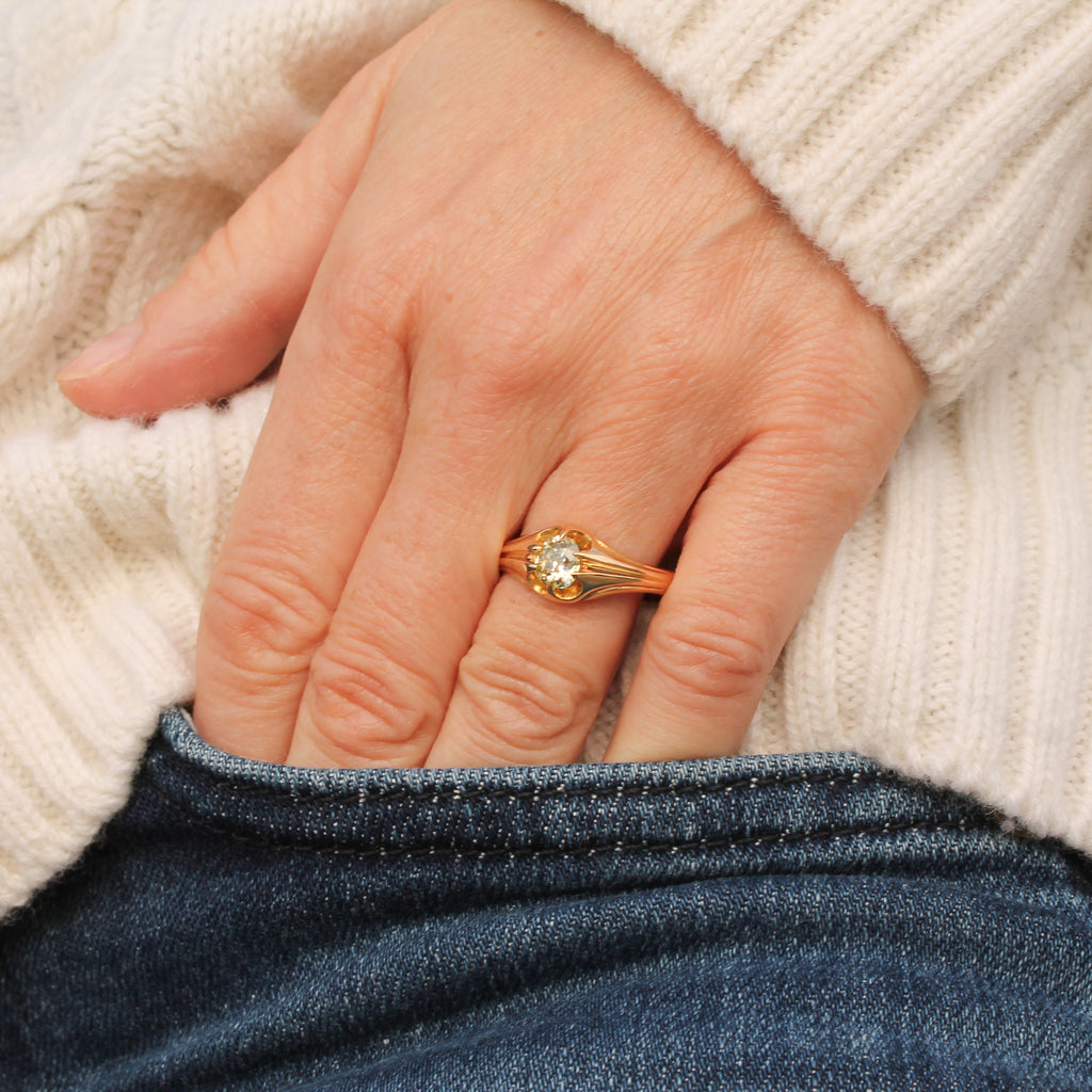 Antique yellow diamond ring
