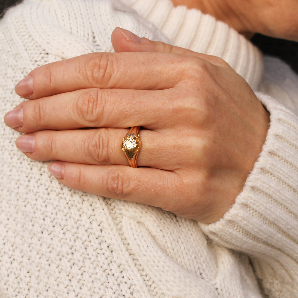 Antique yellow diamond ring