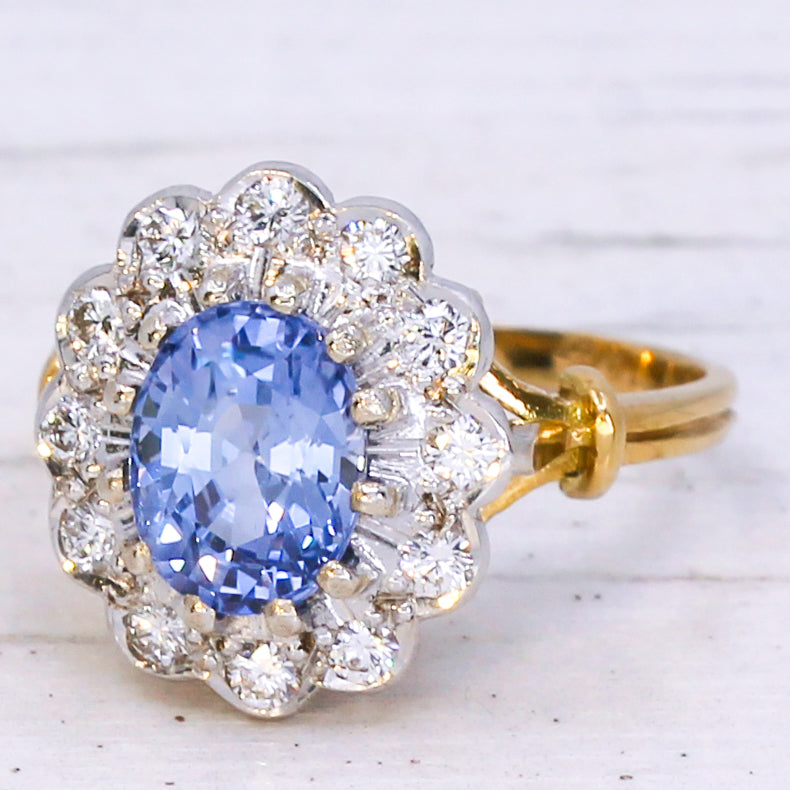 unheated Ceylon sapphire ring