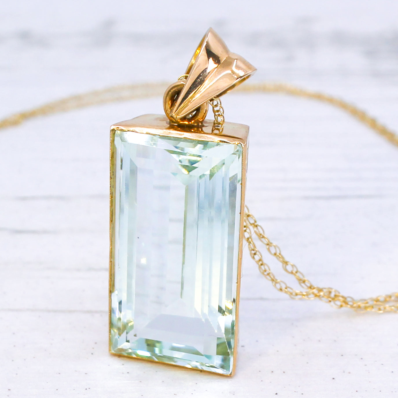 Mid Century 27.25 Carat Aquamarine Pendant, circa 1965