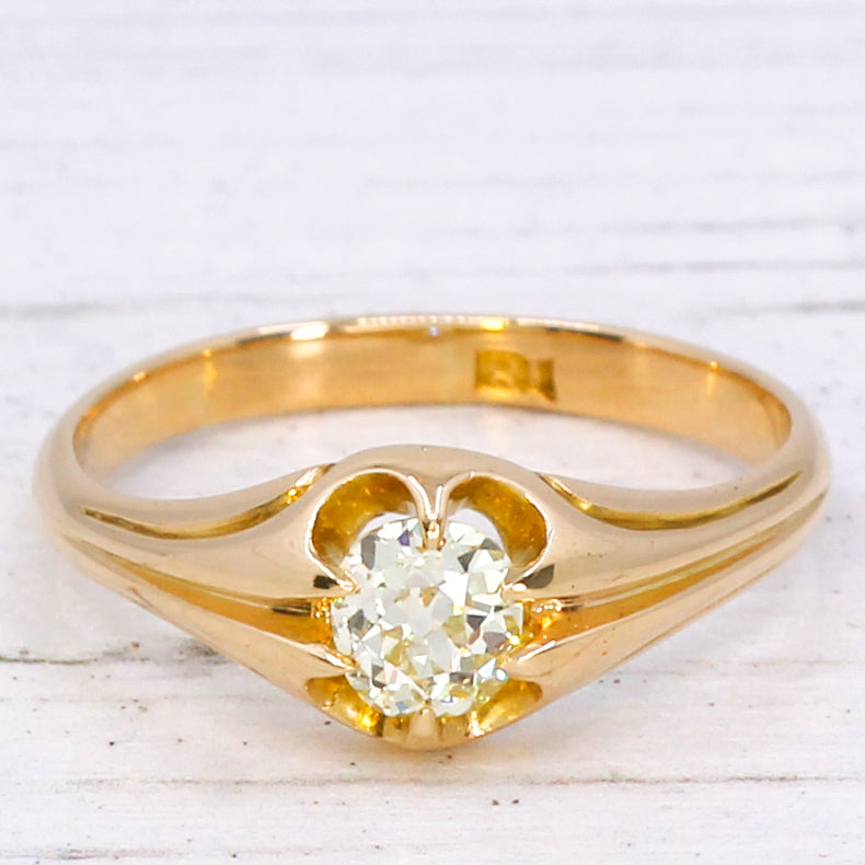 Antique yellow diamond ring