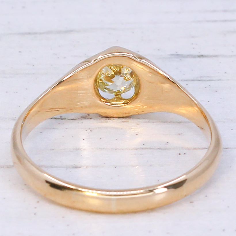 Antique yellow diamond ring