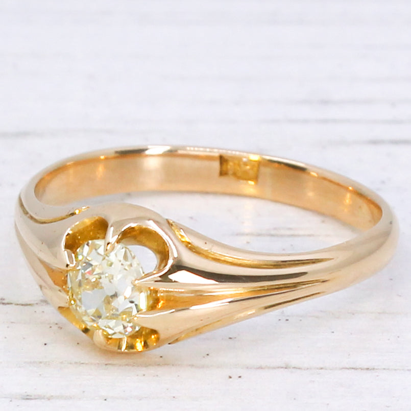 Antique yellow diamond ring