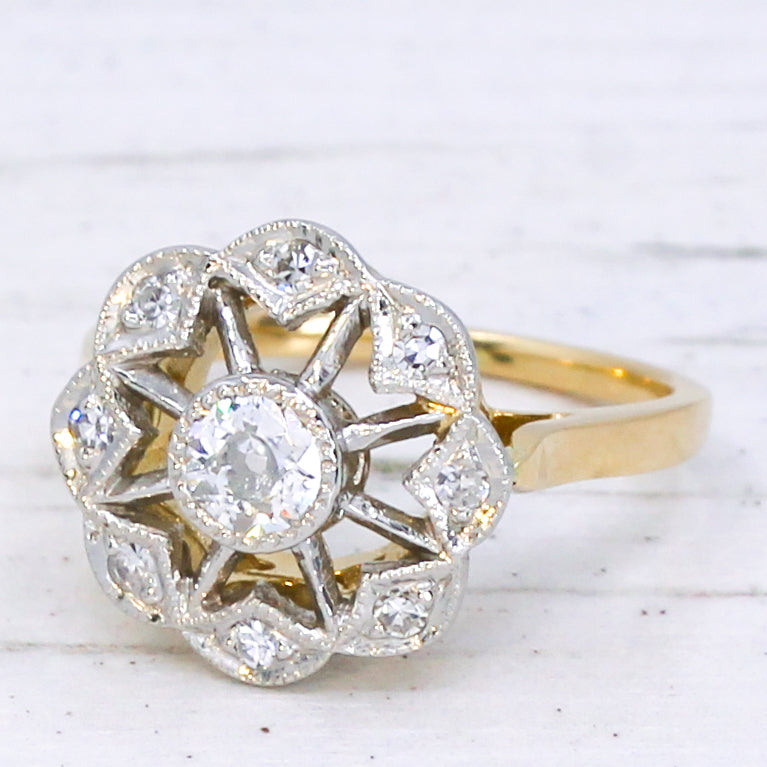vintage diamond cluster ring