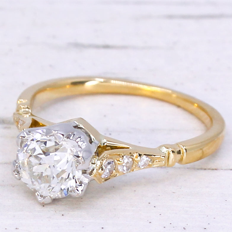 Vintage 1.06 Carat Old Cut Diamond Engagement Ring, circa 1930