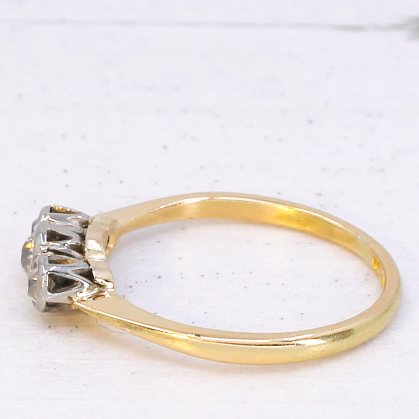 vintage diamond three stone ring