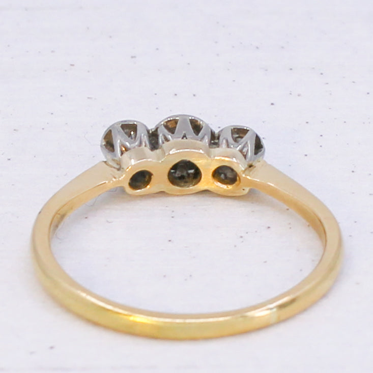 vintage diamond three stone ring