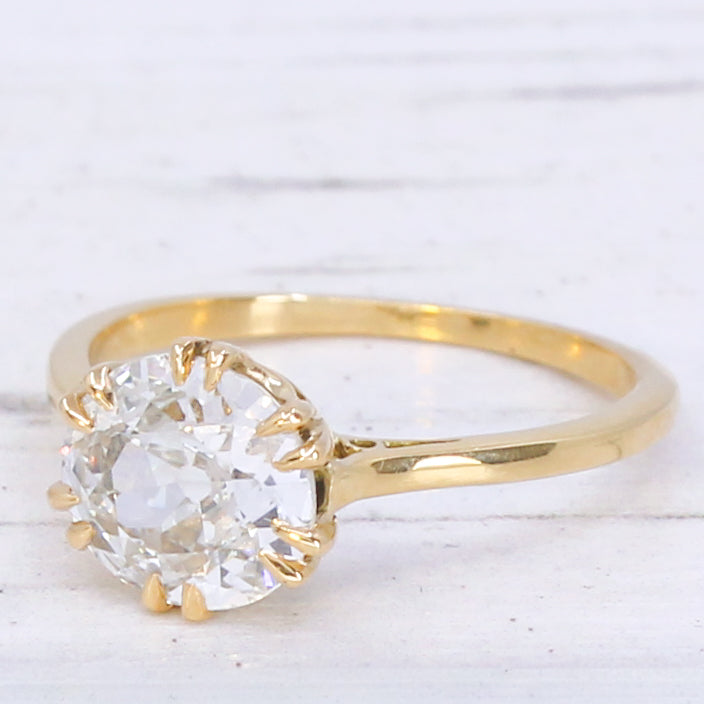 Antique 1.21 Carat Old Cut Diamond Solitaire Ring, circa 1910