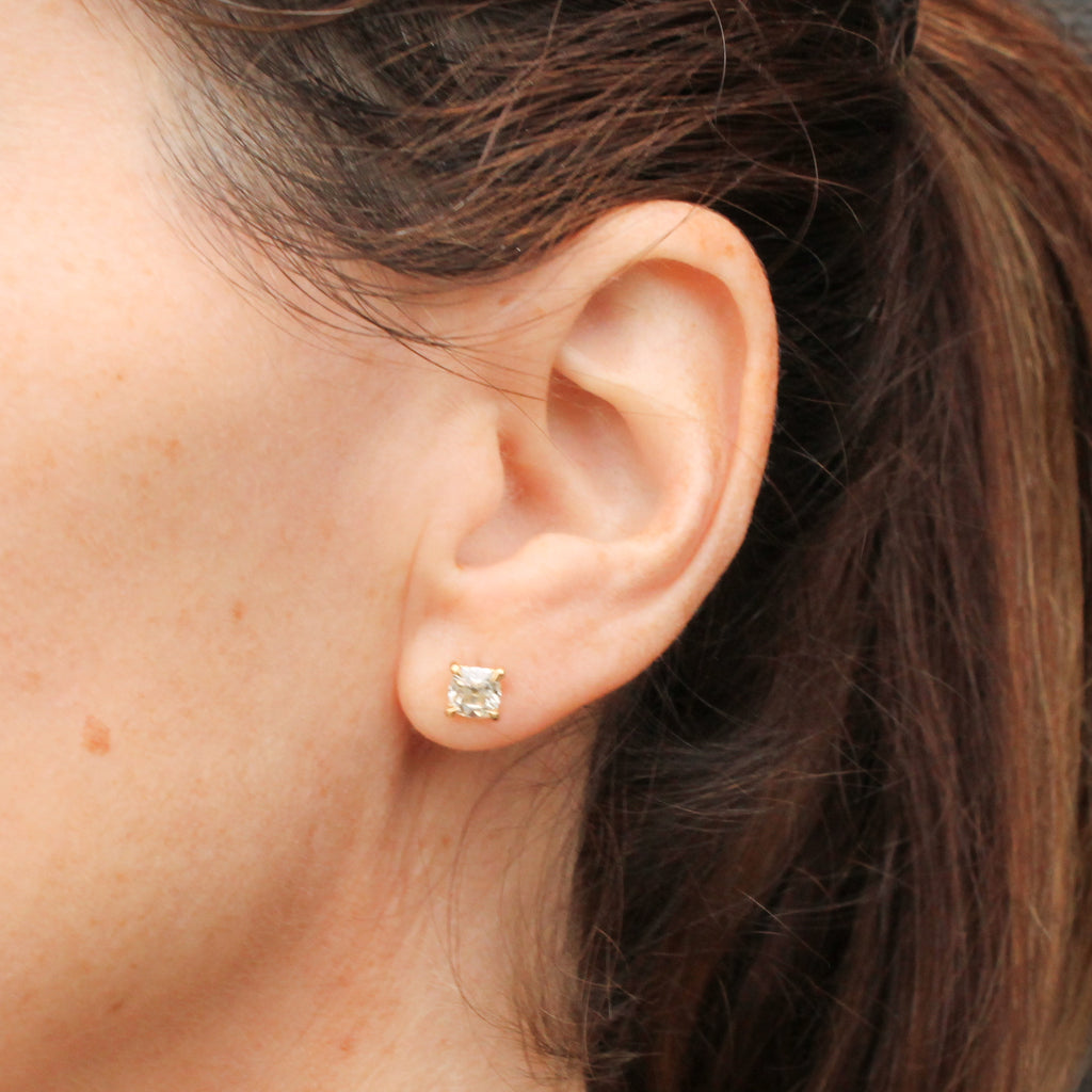 old mine cut diamond studs