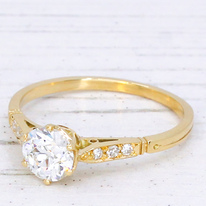 yellow gold antique engagement ring