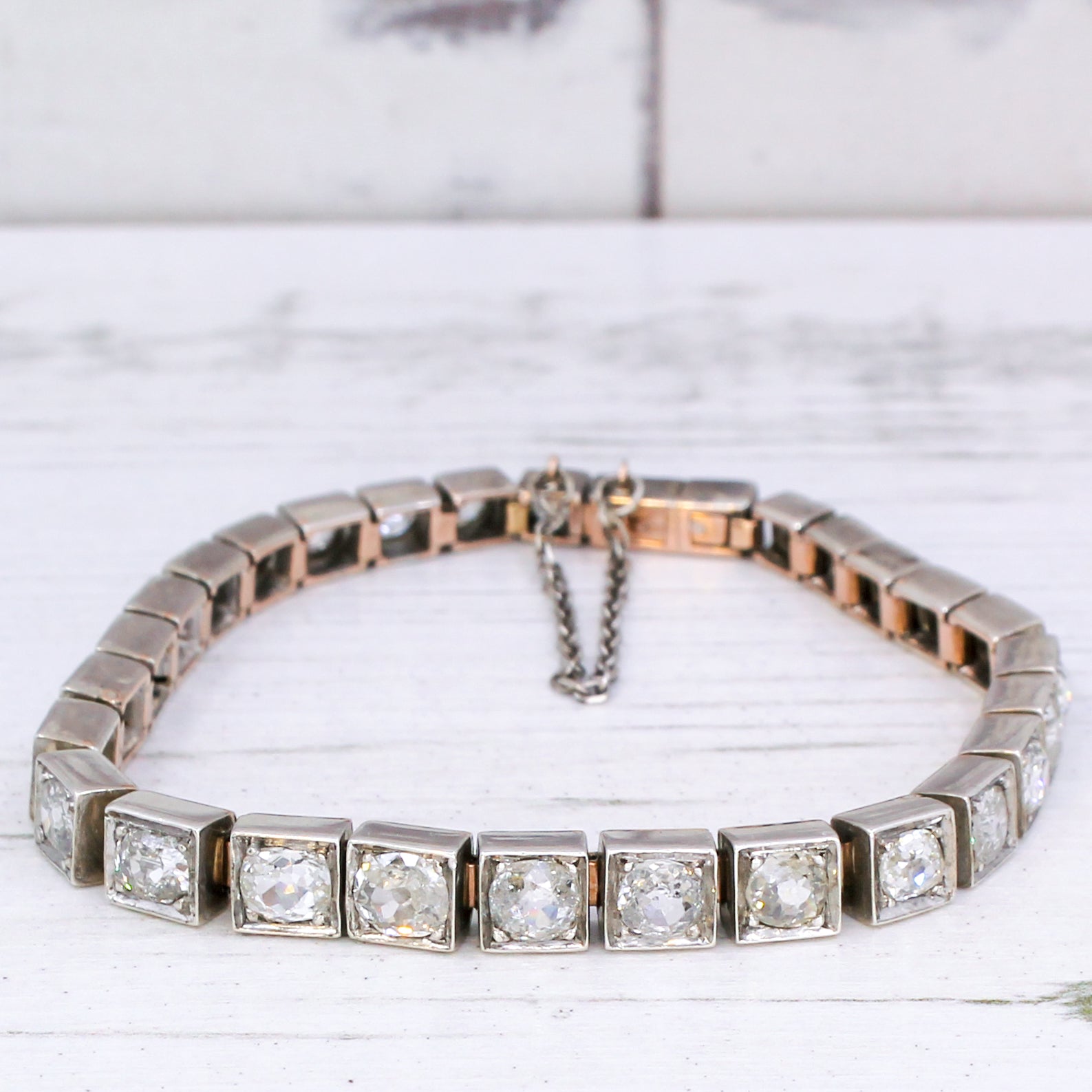 Victorian 7.50 Carat Old Cut Diamond Bracelet, circa 1890