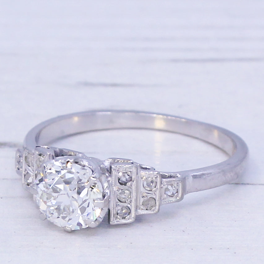 Art Deco 1.13 Carat Old Cut Diamond Engagement Ring, circa 1930