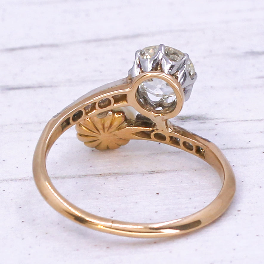 pearl and natural diamond ring