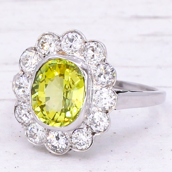 chrysoberyl and diamond ring