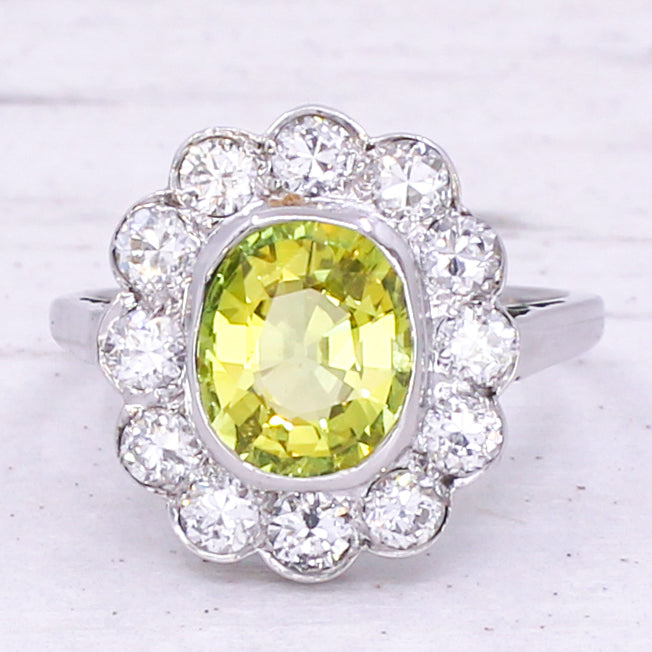 chrysoberyl and diamond ring