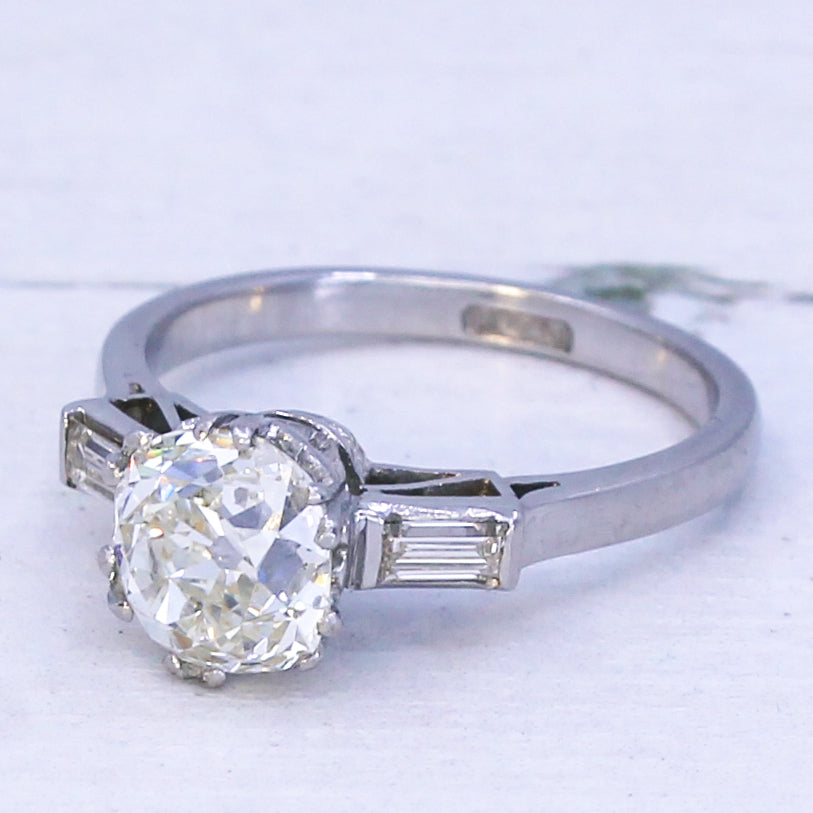 Art Deco 1.53 Carat Old Cut Diamond Engagement Ring, circa 1925