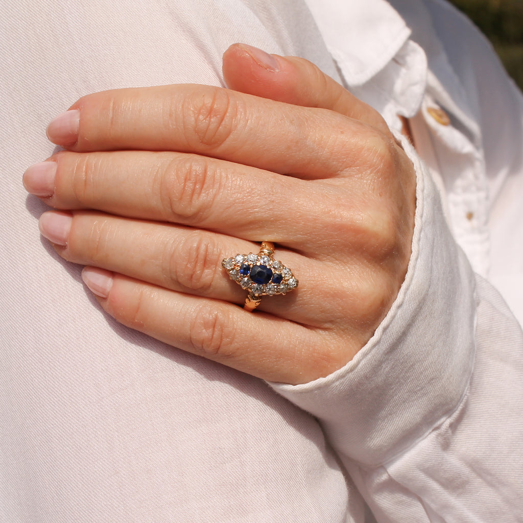 Victorian marquise cluster ring