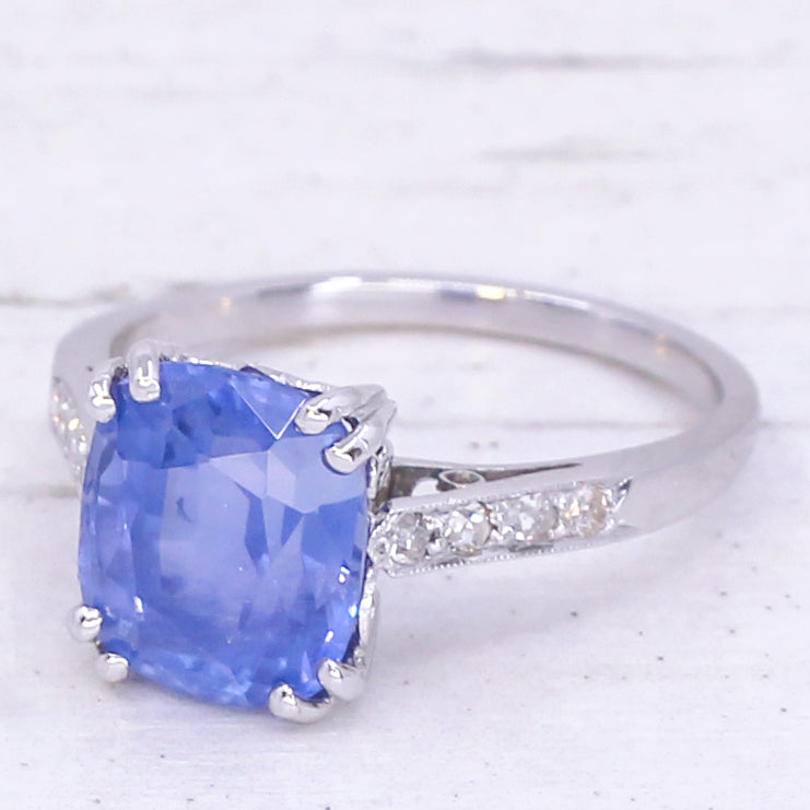 unheated Ceylon sapphire solitiare