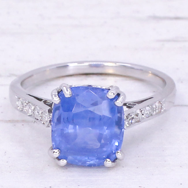 unheated Ceylon sapphire solitiare