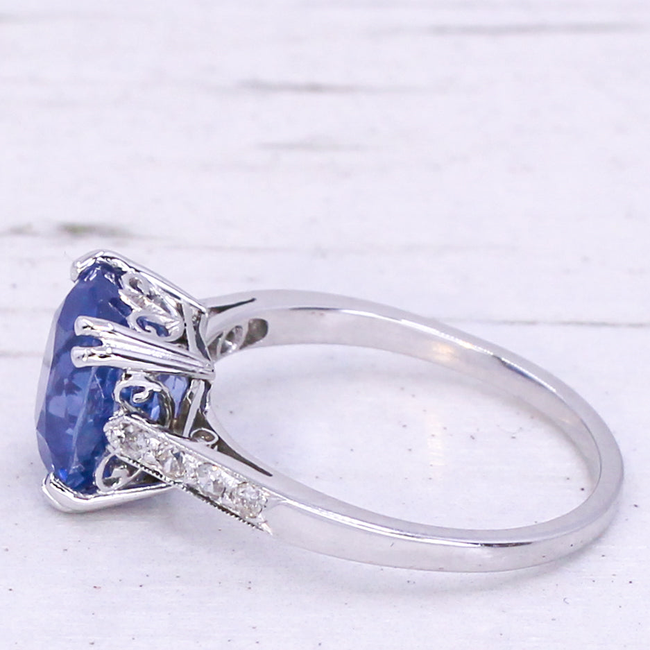 unheated Ceylon sapphire solitiare