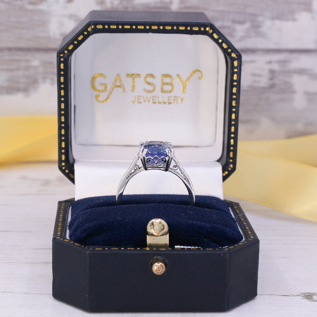 unheated Ceylon sapphire solitiare