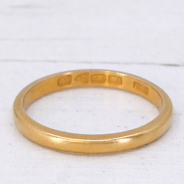 Vintage 22k Yellow Gold Wedding Band Ring, dated 1933