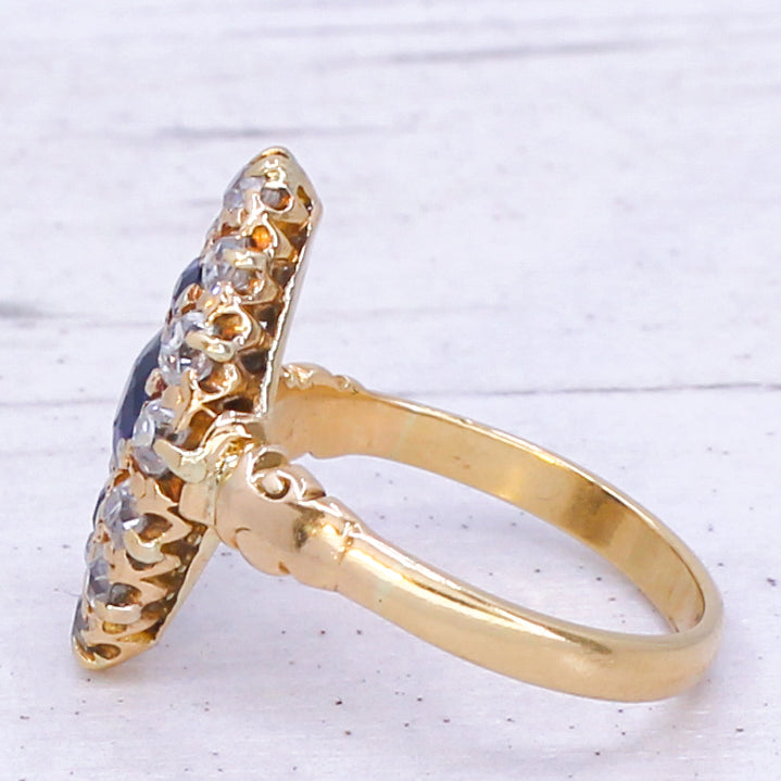 Victorian marquise cluster ring