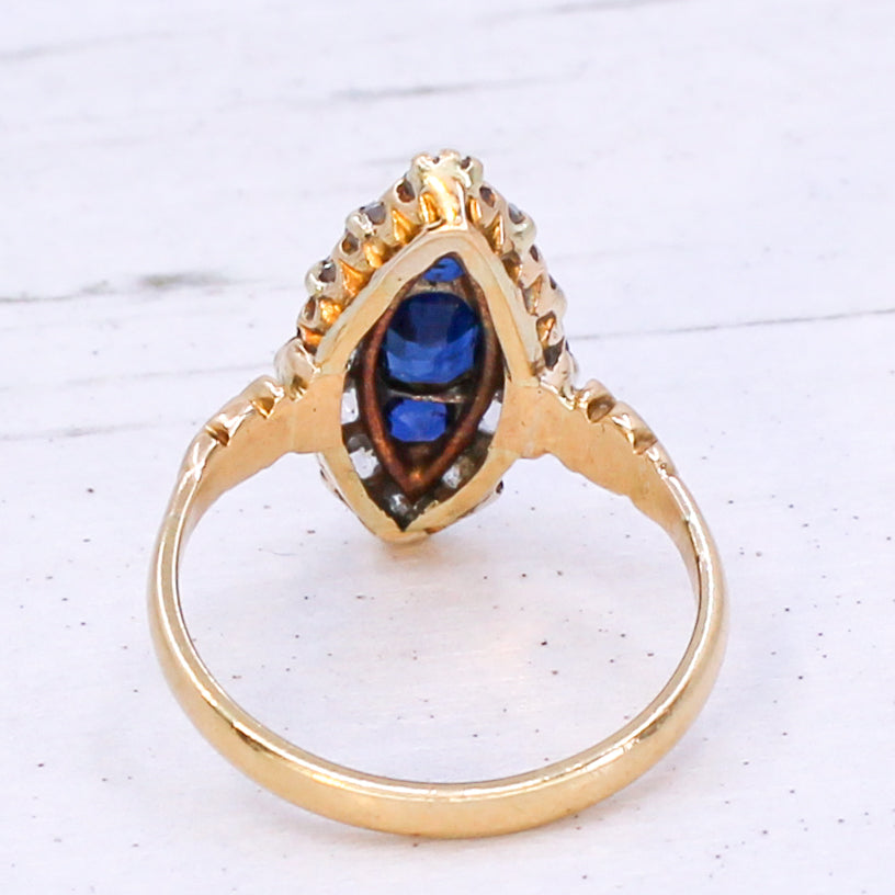 Victorian marquise cluster ring