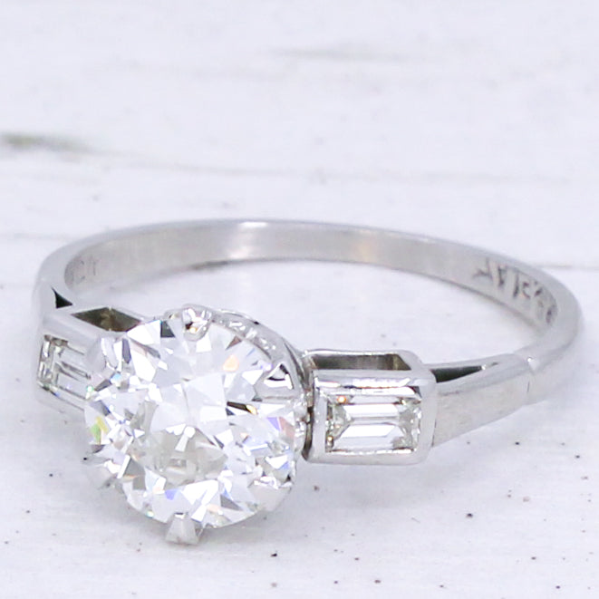 mid century engagement ring