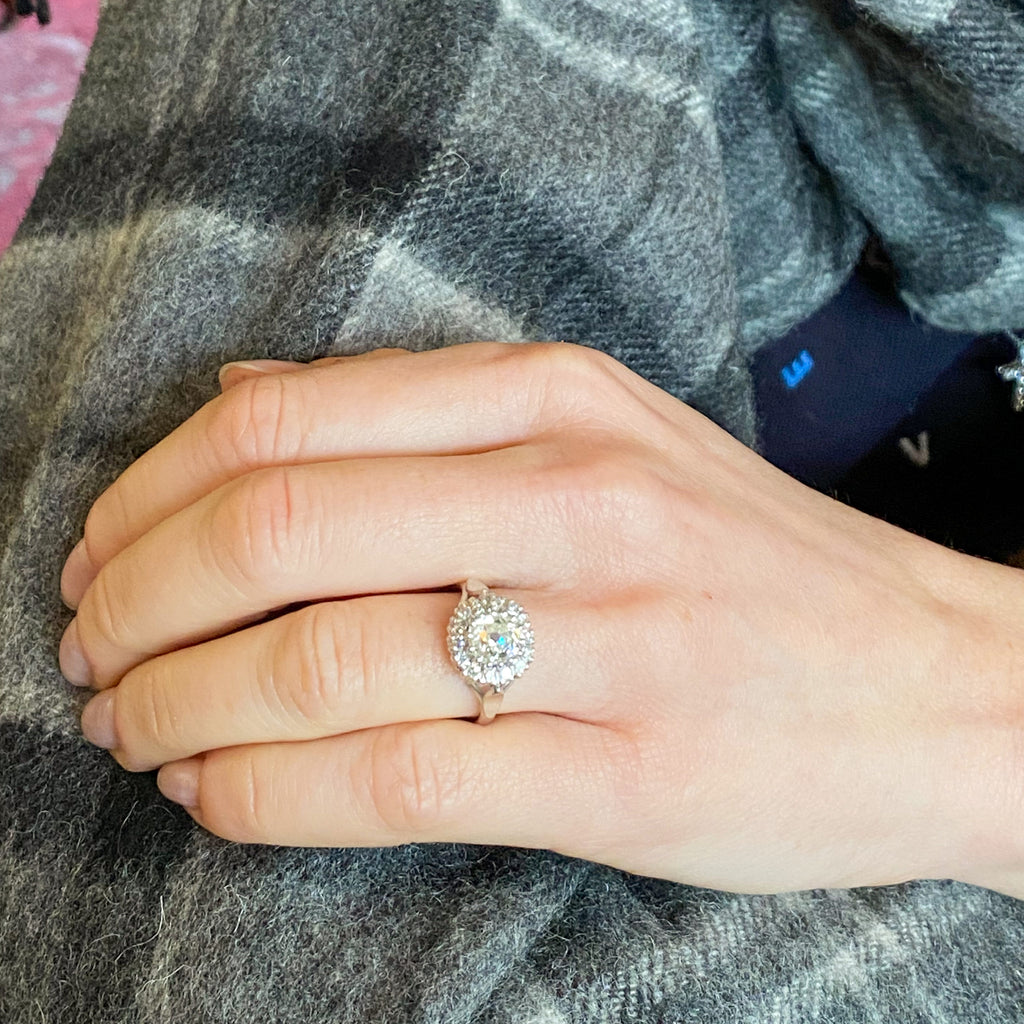vintage diamond cluster ring