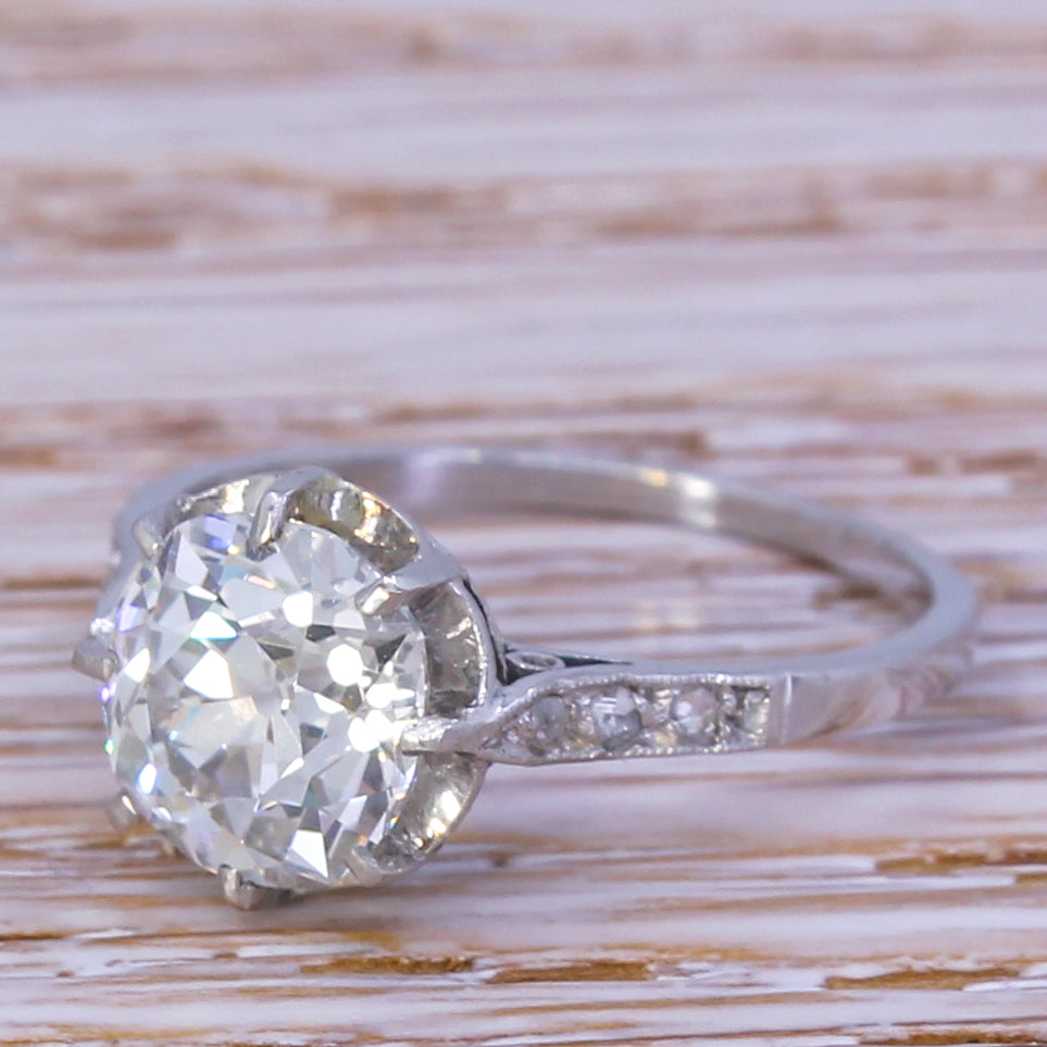 Art Deco 2.07 Carat Old Cut Diamond Engagement Ring, circa 1925