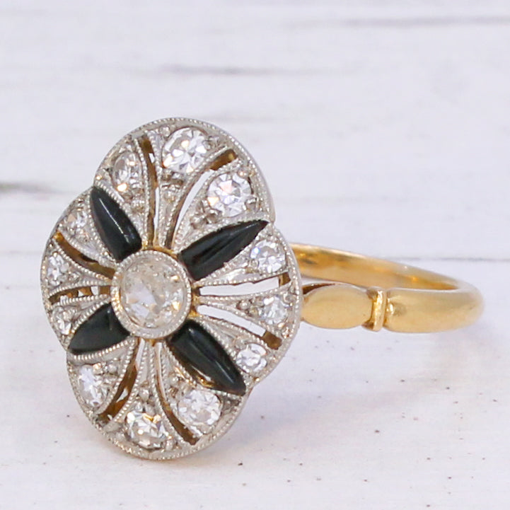 antique onyx and diamond ring