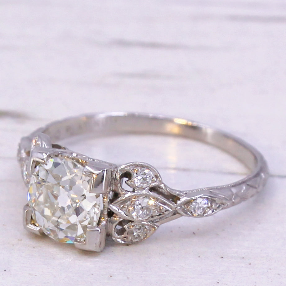 Edwardian Carat Old Cut Diamond Engagement Ring, circa 1910