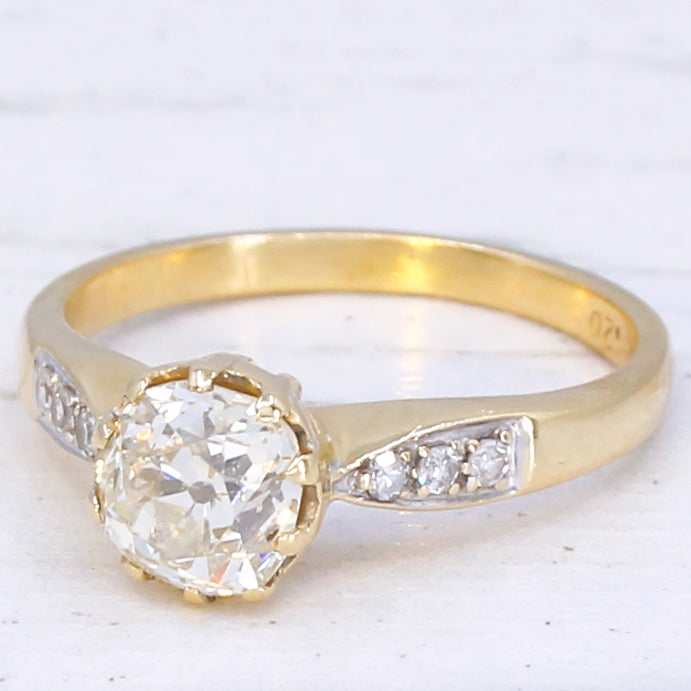 old mine cut diamond engagement ring