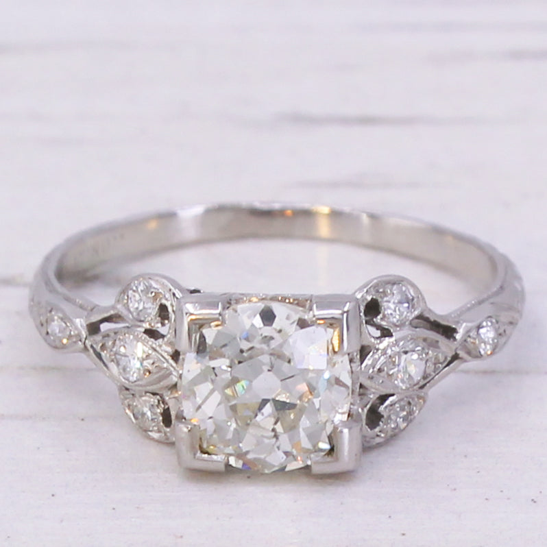 Edwardian 1.06 Carat Old Cut Diamond Engagement Ring, circa 1910