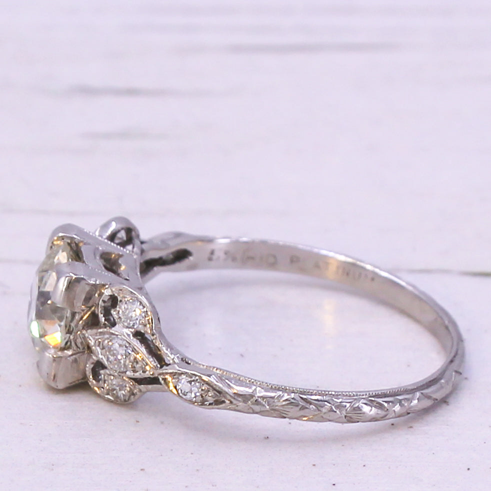 Edwardian 1.06 Carat Old Cut Diamond Engagement Ring, circa 1910