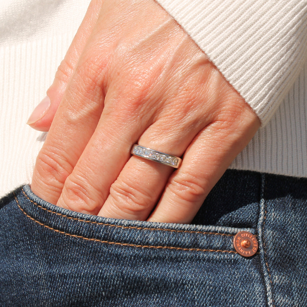 French cut diamond ring