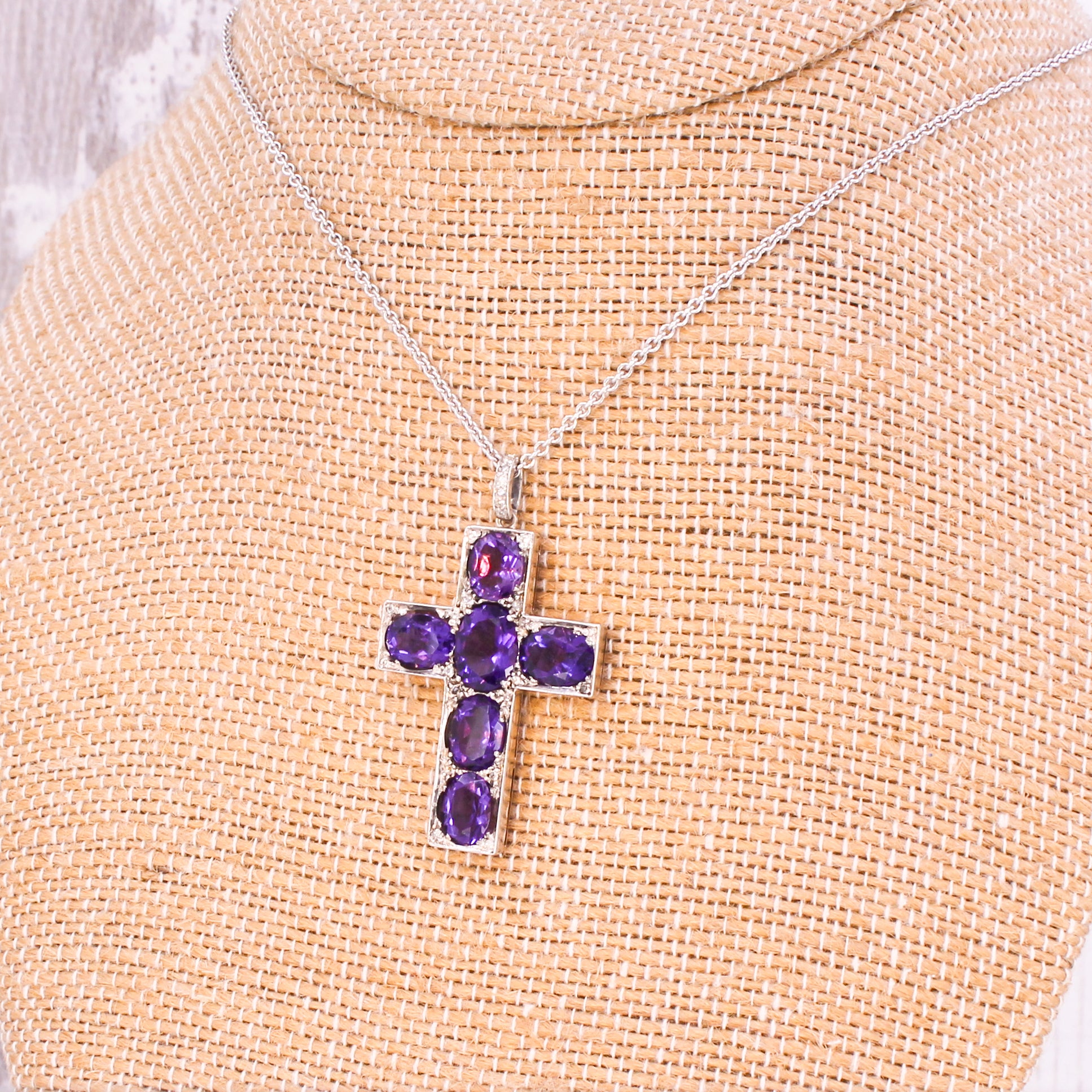 Victorian 7.00 Carat Amethyst Cross Pendant, circa 1850