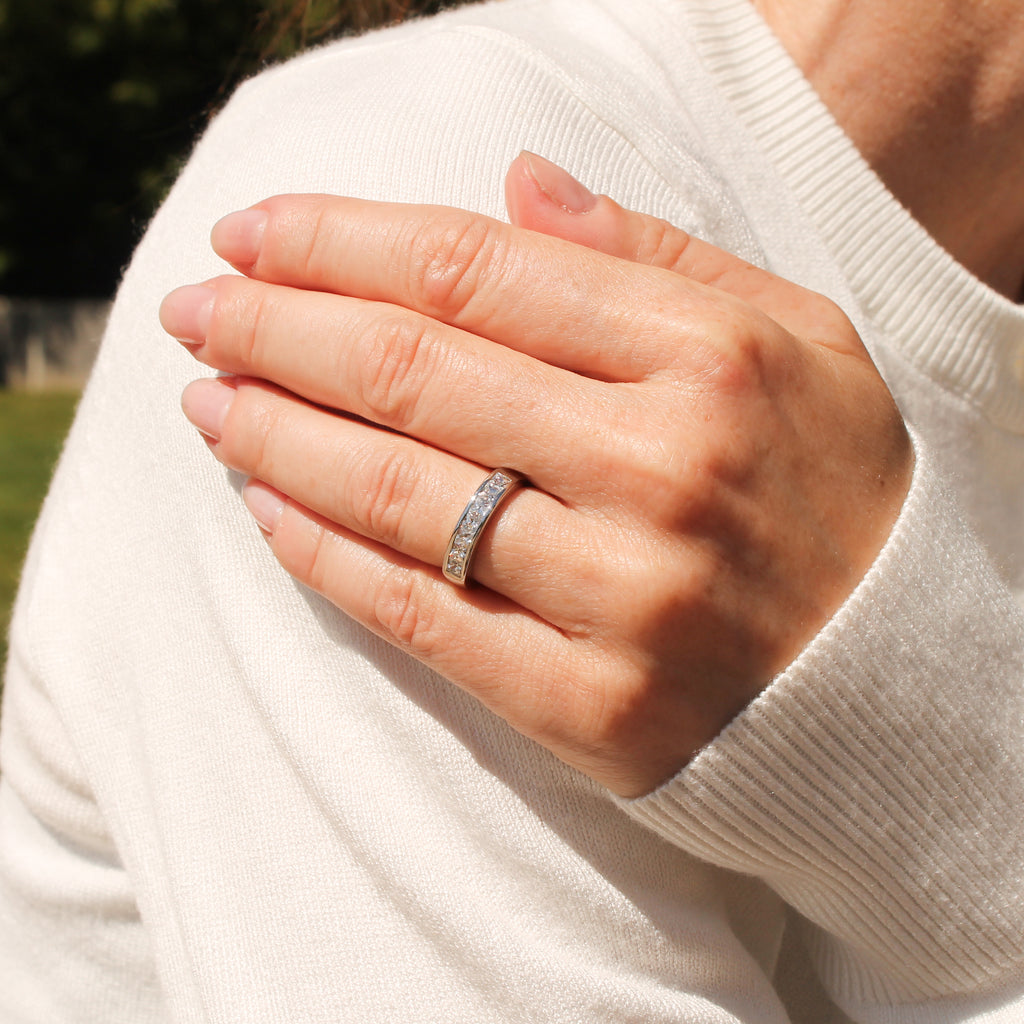 French cut diamond ring