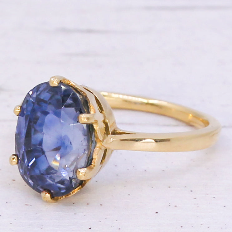 unheated ceylon sapphire solitaire